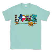 Seafoam love texas serape cowhide cactus and sunflowers Classic Tee - Artiststas