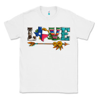 White love texas serape cowhide cactus and sunflowers Classic Tee - Artiststas