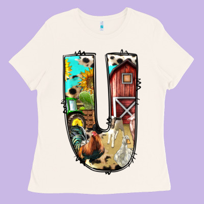 Farm Life Alphabet Lowercase Letters U Ladies Tee Designed By Bundleandbundleshop