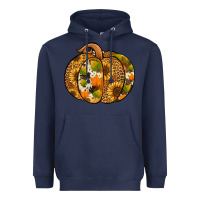 Navy leopard cowhide sunflower pumpkin Heavyweight Hoodie - Jasminsmagicworld