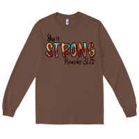 Chestnut she is strong provebs Long Sleeve Tee - CowhideDigitalArt