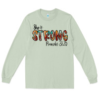 Matcha she is strong provebs Long Sleeve Tee - CowhideDigitalArt