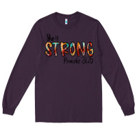 Plum she is strong provebs Long Sleeve Tee - CowhideDigitalArt