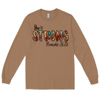 Toasted Coconut she is strong provebs Long Sleeve Tee - CowhideDigitalArt