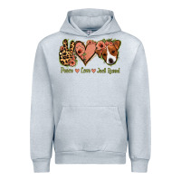Heather Grey Peace Love Jack Russel Urban Hoodie - Jasminsmagicworld