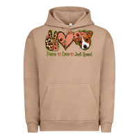 Pigment Burro Peace Love Jack Russel Urban Hoodie - Jasminsmagicworld
