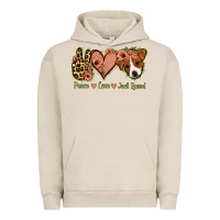 Pigment French Oak Peace Love Jack Russel Urban Hoodie - Jasminsmagicworld
