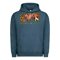 Pigment Midnight Navy Peace Love Jack Russel Urban Hoodie - Jasminsmagicworld