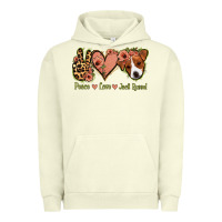 Pigment Pistachio Peace Love Jack Russel Urban Hoodie - Jasminsmagicworld