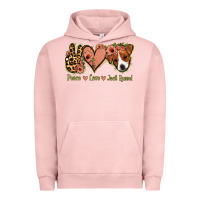 Pigment Salmon Peace Love Jack Russel Urban Hoodie - Jasminsmagicworld