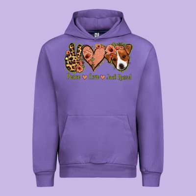 Peace Love Jack Russel Urban Hoodie Designed By Jasminsmagicworld