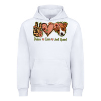 White Peace Love Jack Russel Urban Hoodie - Jasminsmagicworld