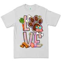 Dove Grey Tie dye easter love dog paw Premium Tee - BundleAndBundleShop