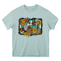 Arona western leopard cowhide turquoise background horse Heavy Core Tee - OliviaCreatesArt