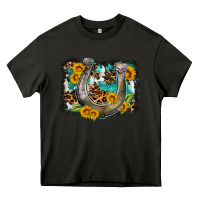 Asphalt western leopard cowhide turquoise background horse Heavy Core Tee - OliviaCreatesArt