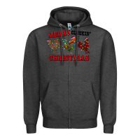 Charcoal Heather Merry Cluckin' Christmas Zipper Hoodie - RanaPortraitStore