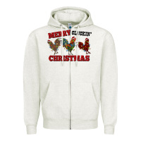 Oatmeal Heather Merry Cluckin' Christmas Zipper Hoodie - RanaPortraitStore