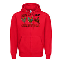 Red Merry Cluckin' Christmas Zipper Hoodie - RanaPortraitStore