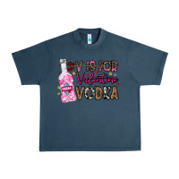 Midnight Navy V is For Valentine Vodka Urban Heavy Tee - CowhideDigitalArt