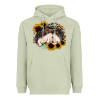Matcha sleeping hedgehog sunflower leopard Heavyweight Hoodie - Jasminsmagicworld
