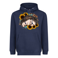 Navy sleeping hedgehog sunflower leopard Heavyweight Hoodie - Jasminsmagicworld