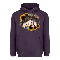 Plum sleeping hedgehog sunflower leopard Heavyweight Hoodie - Jasminsmagicworld