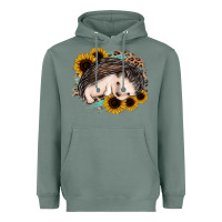 Sage sleeping hedgehog sunflower leopard Heavyweight Hoodie - Jasminsmagicworld