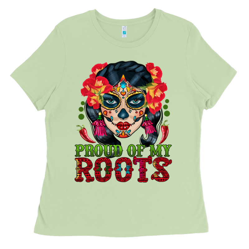 Sugar Skull Woman Proud Of My Roots Ladies Tee by BundleAndBundleShop | Teevron