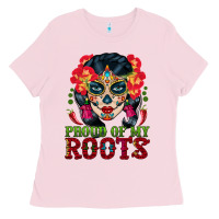 Bubblegum Pink sugar skull woman proud of my roots Ladies Tee - BundleAndBundleShop
