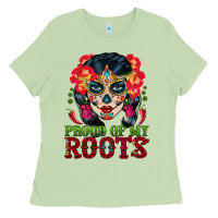 Matcha sugar skull woman proud of my roots Ladies Tee - BundleAndBundleShop