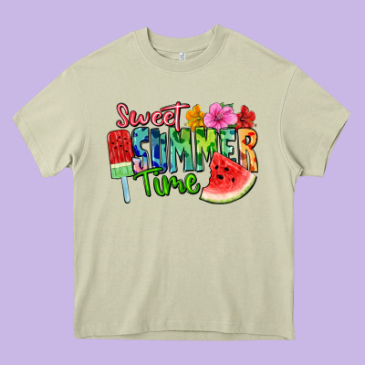 Sweet Summer Time Heavy Core Tee Designed By Fadigitalartstudio