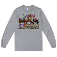Heather Grey happy hallothanksmas Long Sleeve Tee - SublimationCraftShop