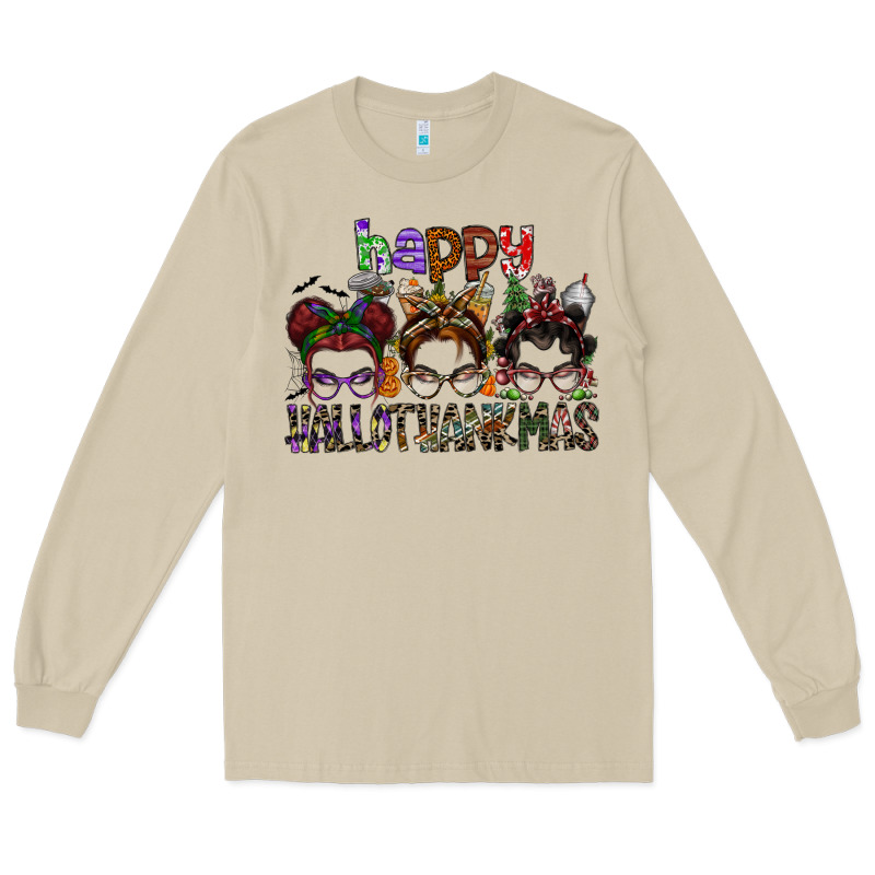 Happy Hallothanksmas Long Sleeve Tee by SublimationCraftShop | Teevron