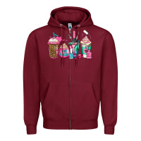 Burgundy nail hustler coffee cups Zipper Hoodie - Jasminsmagicworld