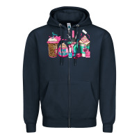 Navy nail hustler coffee cups Zipper Hoodie - Jasminsmagicworld