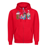 Red nail hustler coffee cups Zipper Hoodie - Jasminsmagicworld