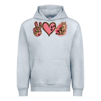 Heather Grey Peace Love Cats Urban Hoodie - Jasminsmagicworld
