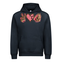 Navy Peace Love Cats Urban Hoodie - Jasminsmagicworld