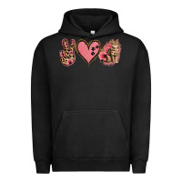 Pigment Black Peace Love Cats Urban Hoodie - Jasminsmagicworld