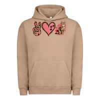 Pigment Burro Peace Love Cats Urban Hoodie - Jasminsmagicworld