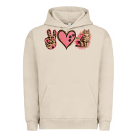 Pigment French Oak Peace Love Cats Urban Hoodie - Jasminsmagicworld