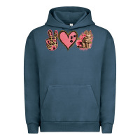 Pigment Midnight Navy Peace Love Cats Urban Hoodie - Jasminsmagicworld