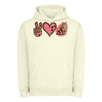Pigment Pistachio Peace Love Cats Urban Hoodie - Jasminsmagicworld