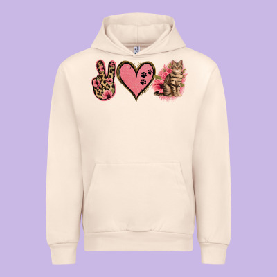 Peace Love Cats Urban Hoodie Designed By Jasminsmagicworld