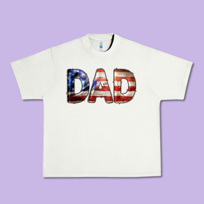 American Flag Dad 4th Of July Urban Heavy Tee Designed By Lillyallendesigns