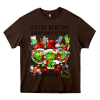 Chocolate Brown its fine were fine everything is fine cnacrew Heavy Core Tee - FaDigitalArtStudio