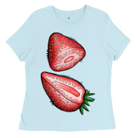 Baby Blue strawberries 1 Ladies Tee - BundleAndBundleShop