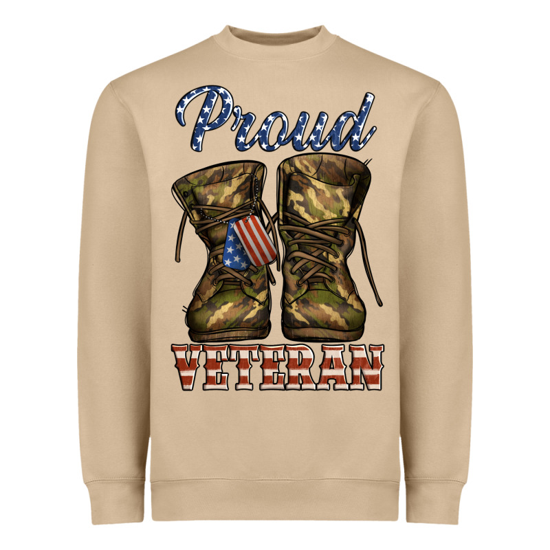 Proud Veteran Camo Shoes Heavyweight Sweatshirt by Jasminsmagicworld | Teevron
