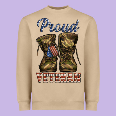 Proud Veteran Camo Shoes Heavyweight Sweatshirt Designed By Jasminsmagicworld