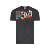 Vintage Black My Daddy is my Hero Teacher Vintage Tee - CowhideDigitalArt